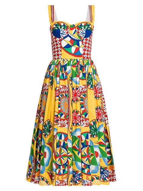 carretto dolce gabbana|carretto print midi dress.